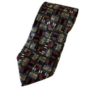 MENS SILK TIE Enzo Felini ROMA to PARIS  1165AT